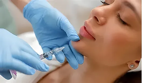 Aplicación de ácido hialurónico en labios